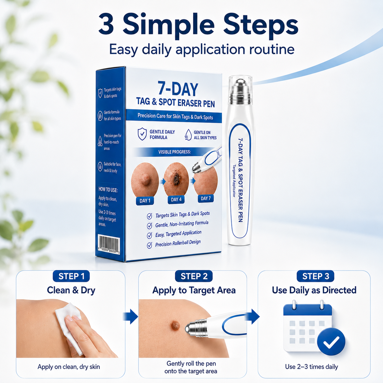 7-Day Skin Tag & Spot Eraser Painless & Scar-FreeAdvanced Imperfection Removal Rollerball Pen