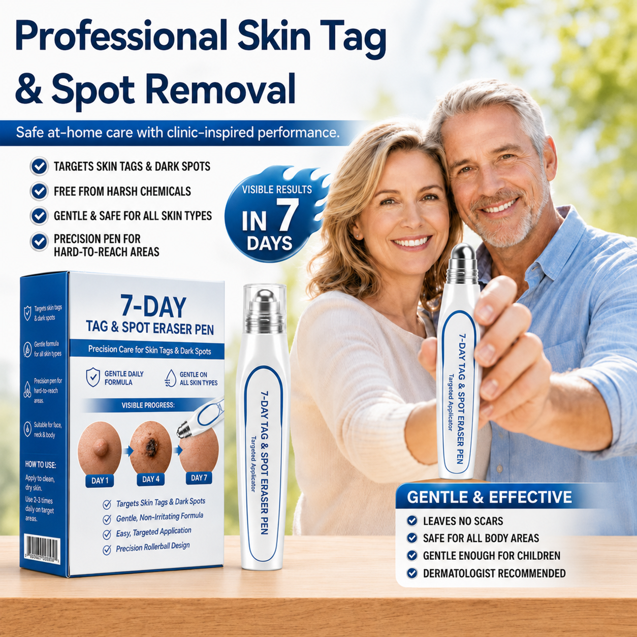 7-Day Skin Tag & Spot Eraser Painless & Scar-FreeAdvanced Imperfection Removal Rollerball Pen