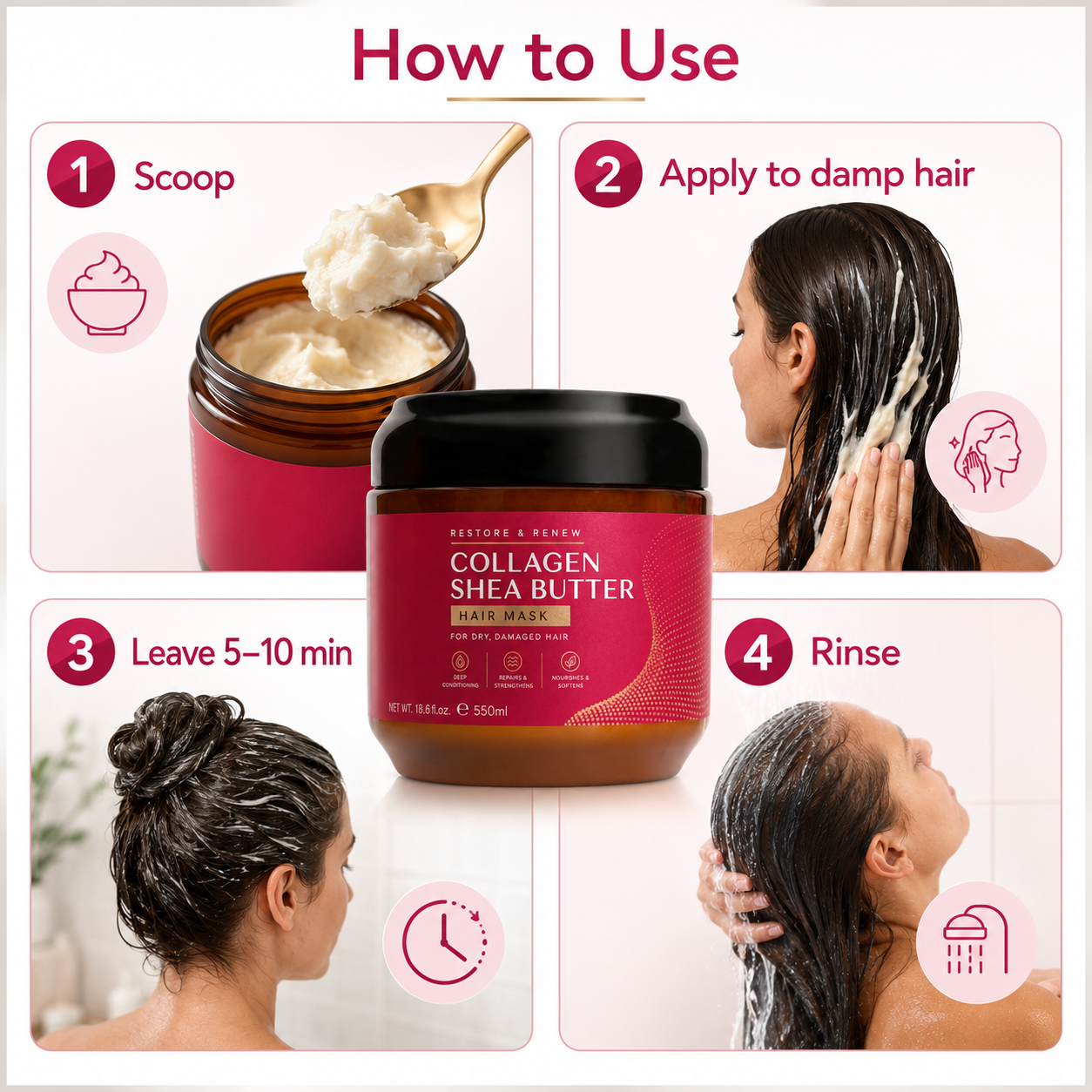 Collagen Shea Butter Hair Mask Deep Repair Conditioning