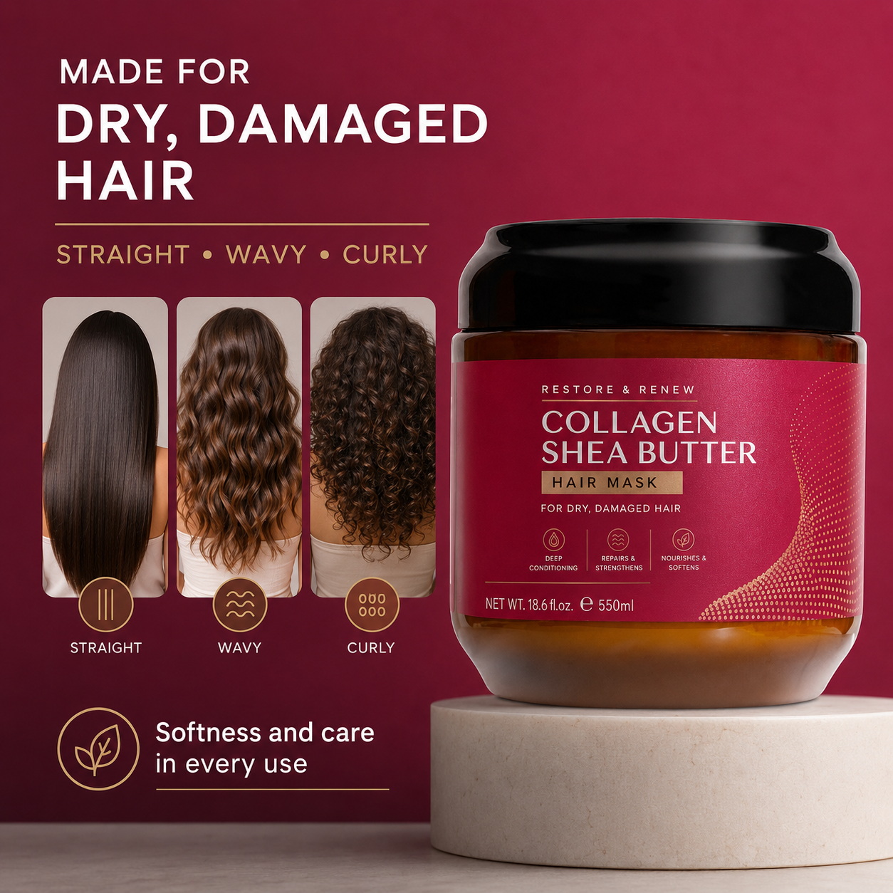 Collagen and shea butter hair mask ingredient story