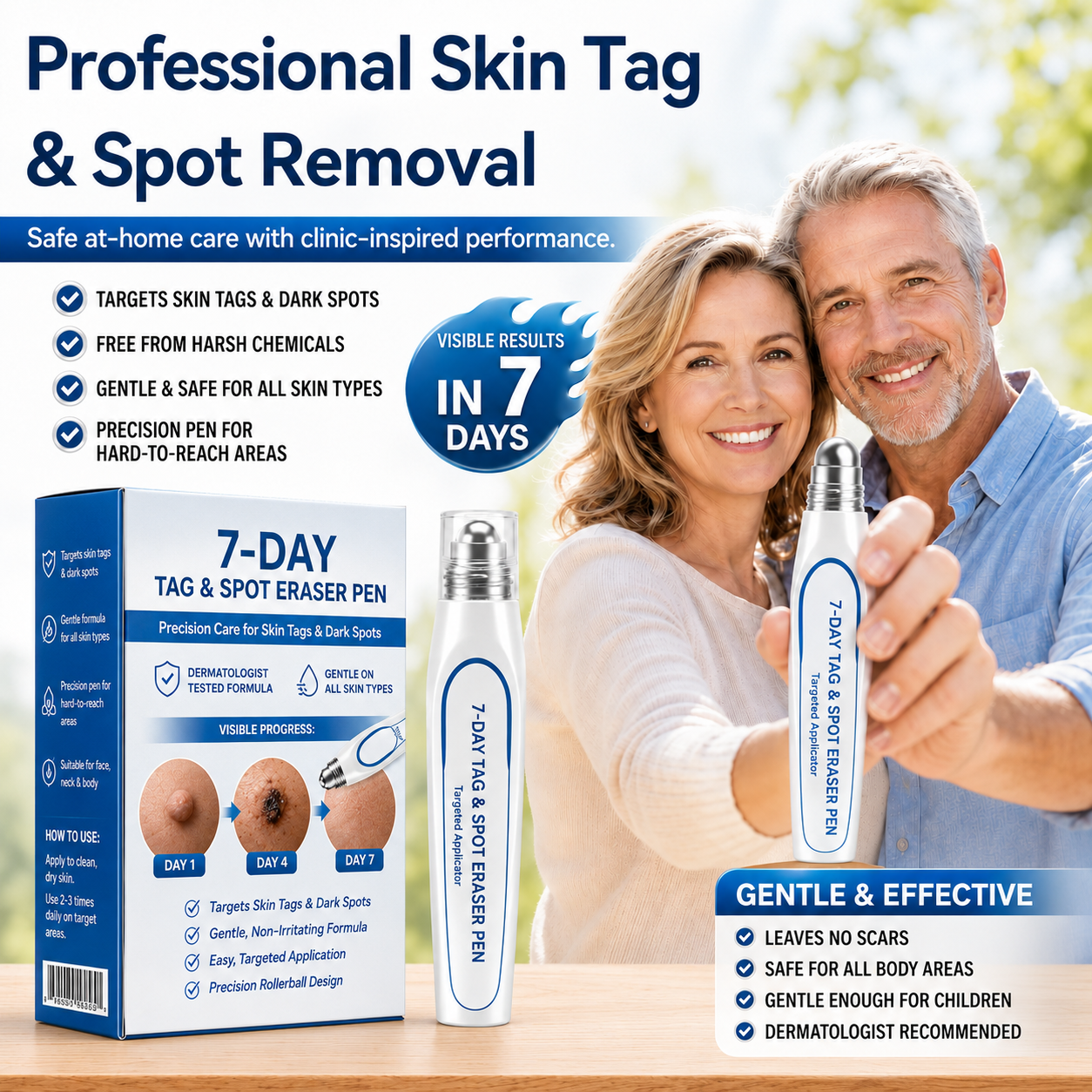 7-Day Skin Tag & Spot Eraser Painless & Scar-FreeAdvanced Imperfection Removal Rollerball Pen