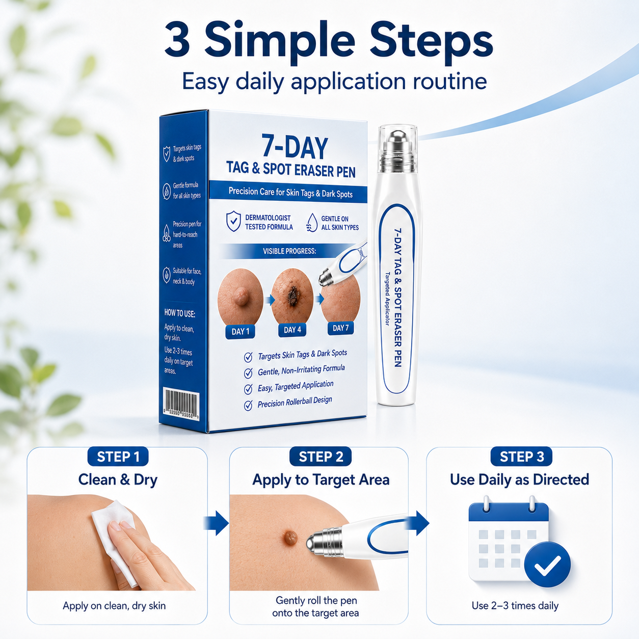 7-Day Skin Tag & Spot Eraser Painless & Scar-FreeAdvanced Imperfection Removal Rollerball Pen