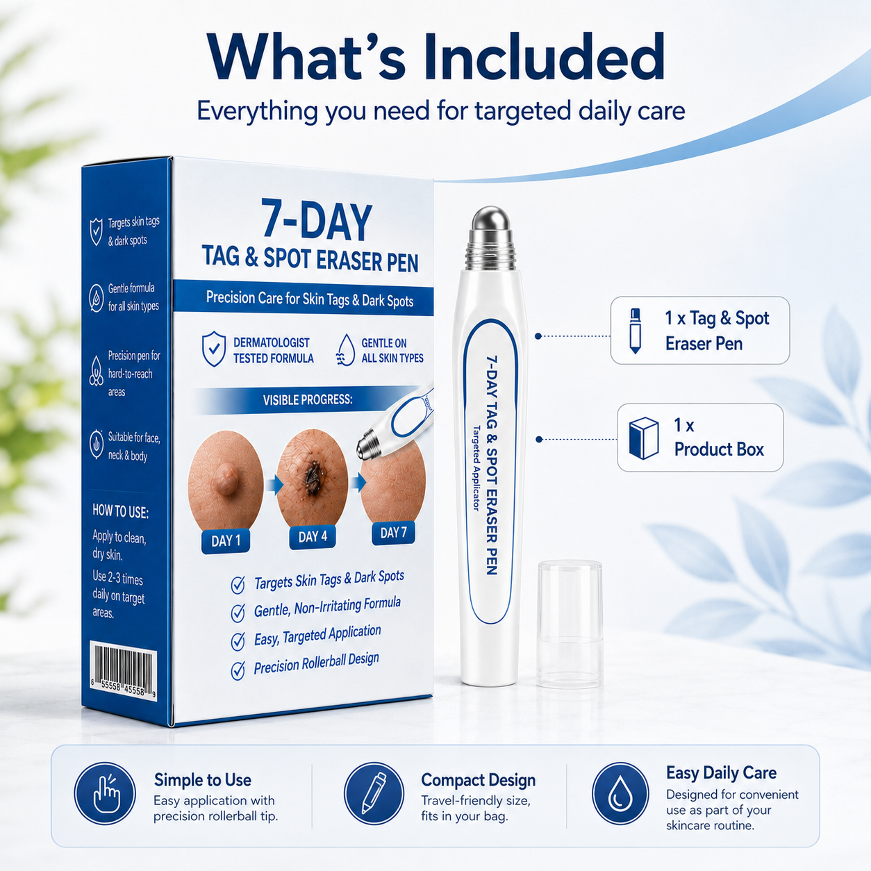7-Day Skin Tag & Spot Eraser Painless & Scar-FreeAdvanced Imperfection Removal Rollerball Pen
